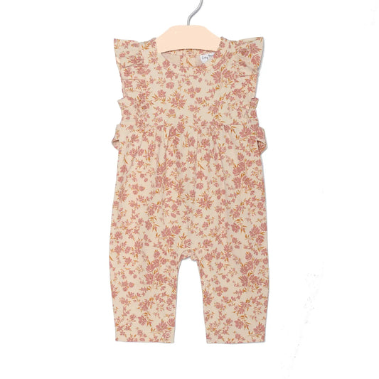 Baby Flutter Long Romper | Blush Floral