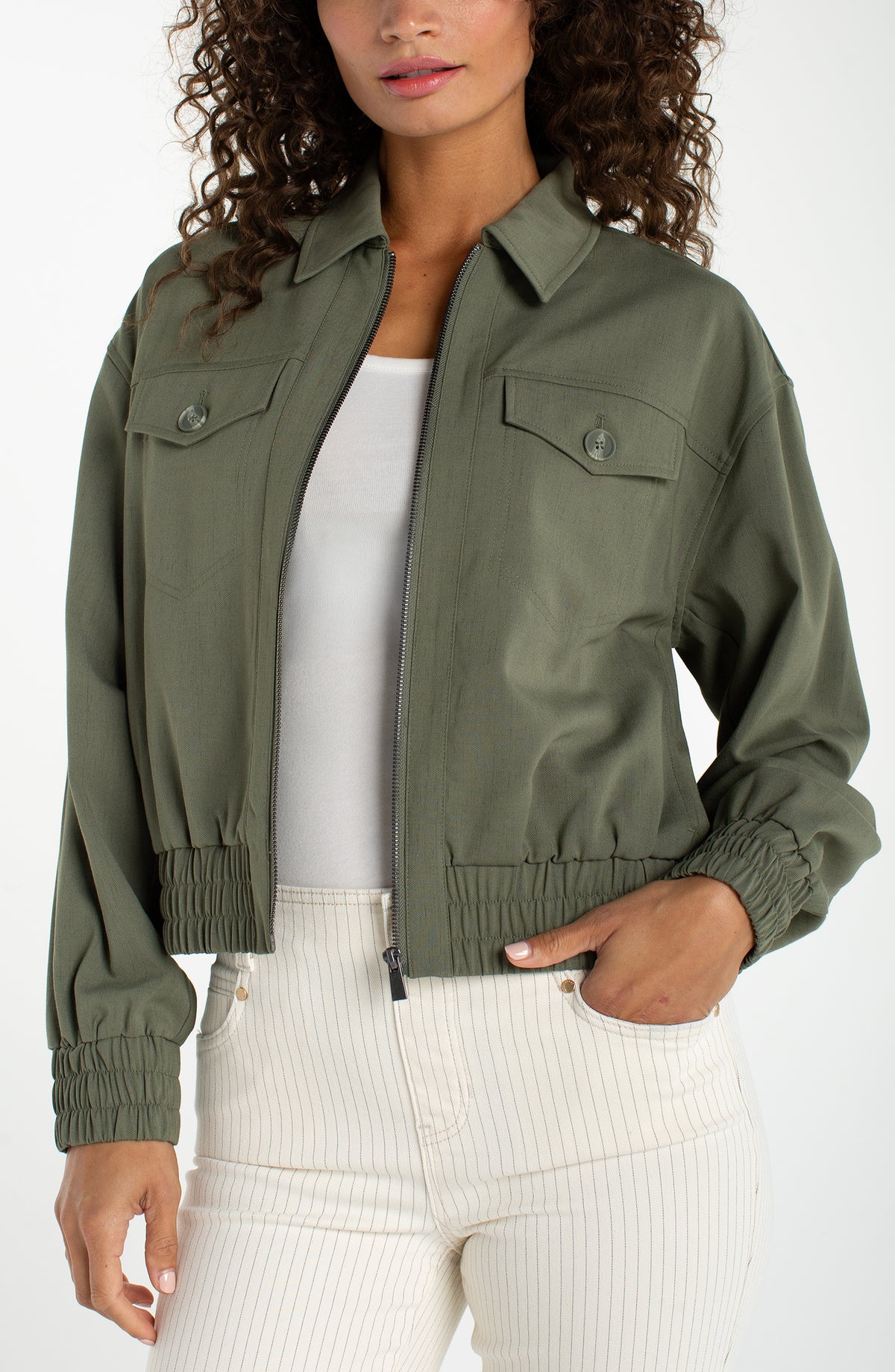 Liverpool Zip Front Jacket | Martini Olive