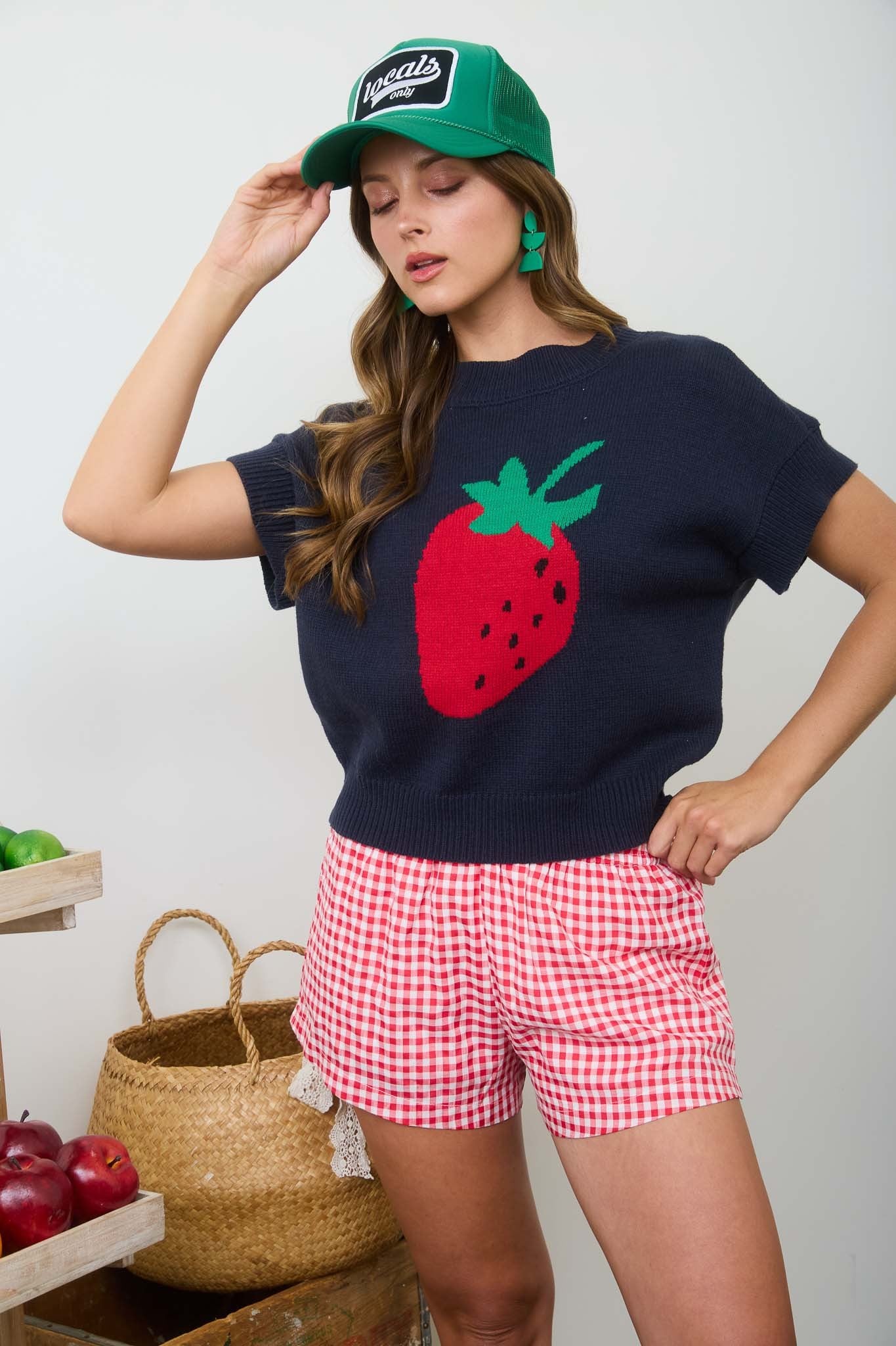 Connie Short Sleeve Strawberry Sweater