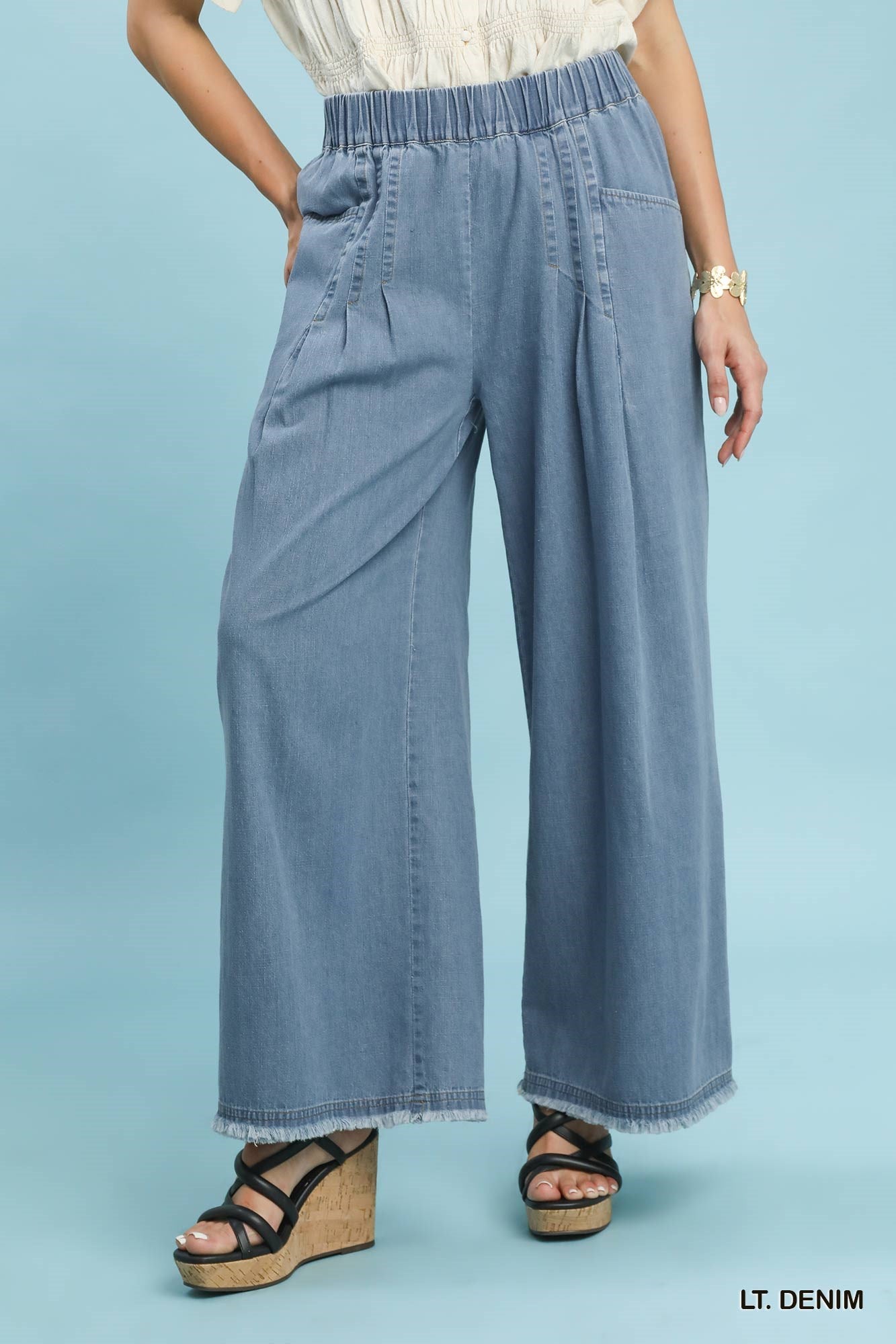 Philip Stone Washed Wide Leg Pants