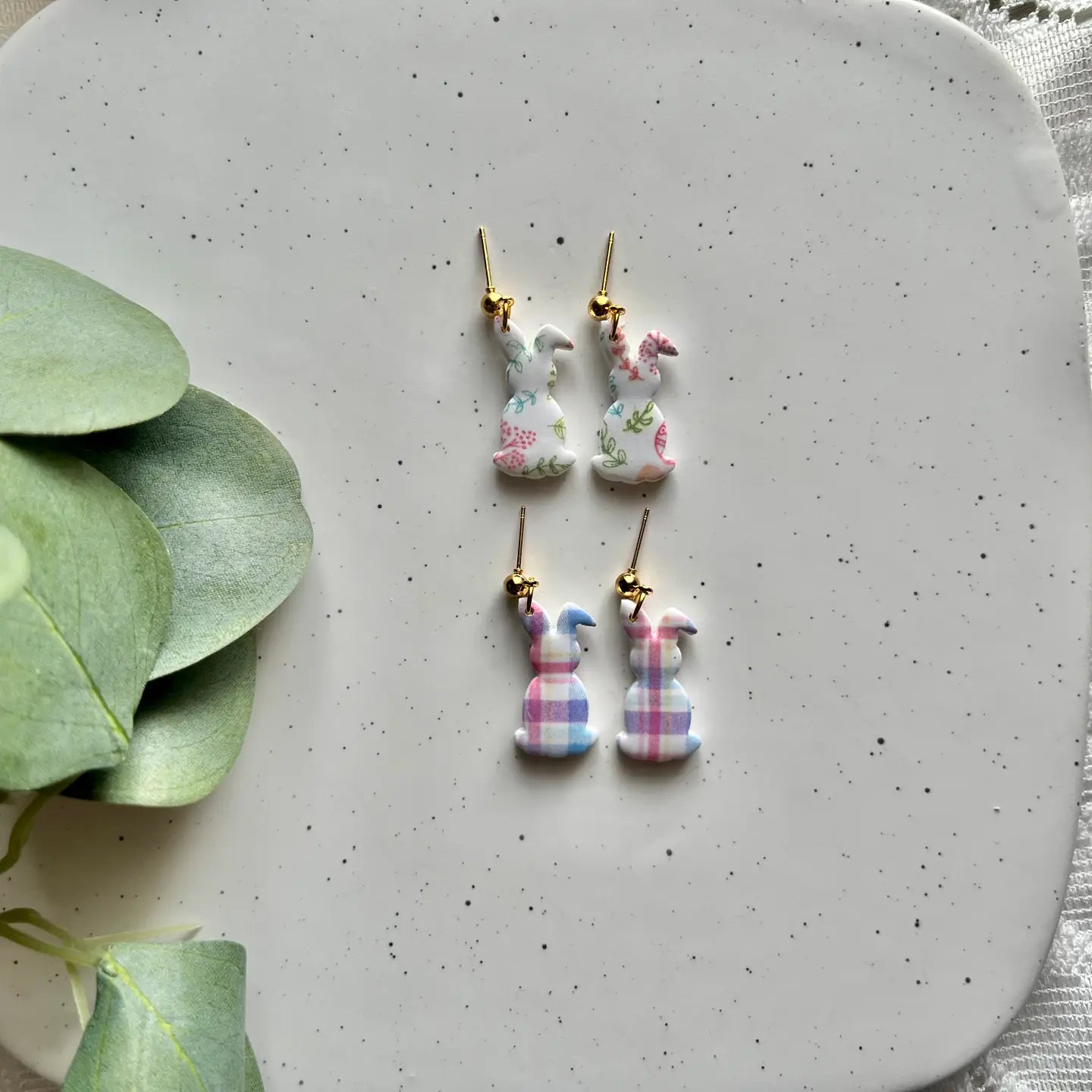 Easter Bunny Clay Earrings