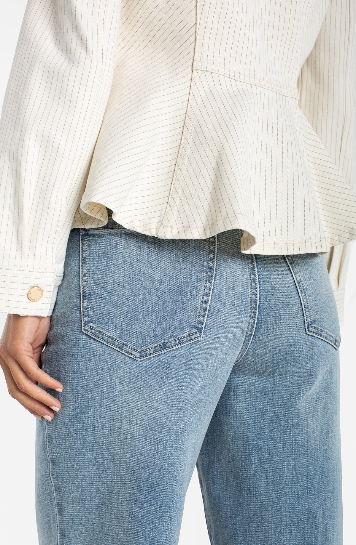 Liverpool Fit + Flare Trucker Jacket | Nautical Stripe