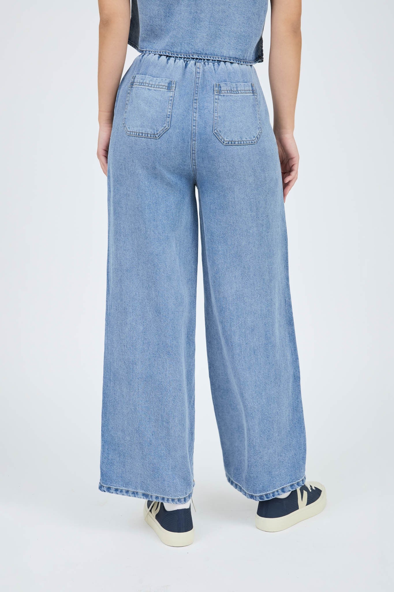 Wide Leg Chambray Pants