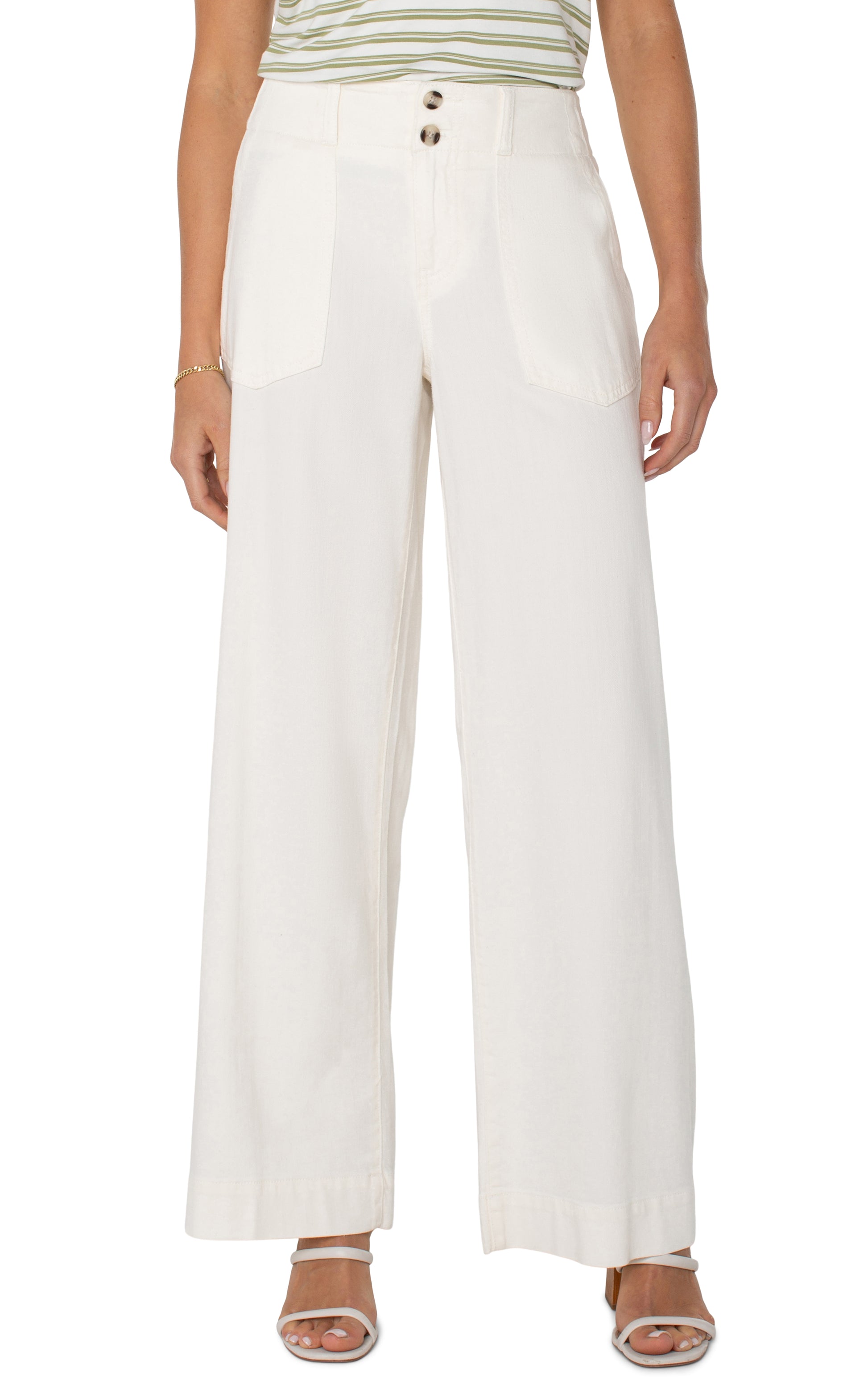Liverpool Hannah Flare w/ Utility Detail | Whipped Cream