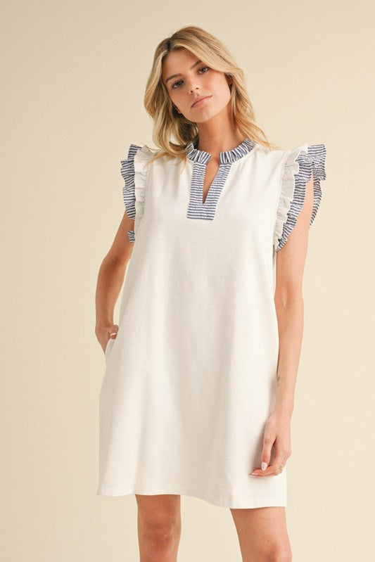 Quinn Ruffle Sleeves Dress