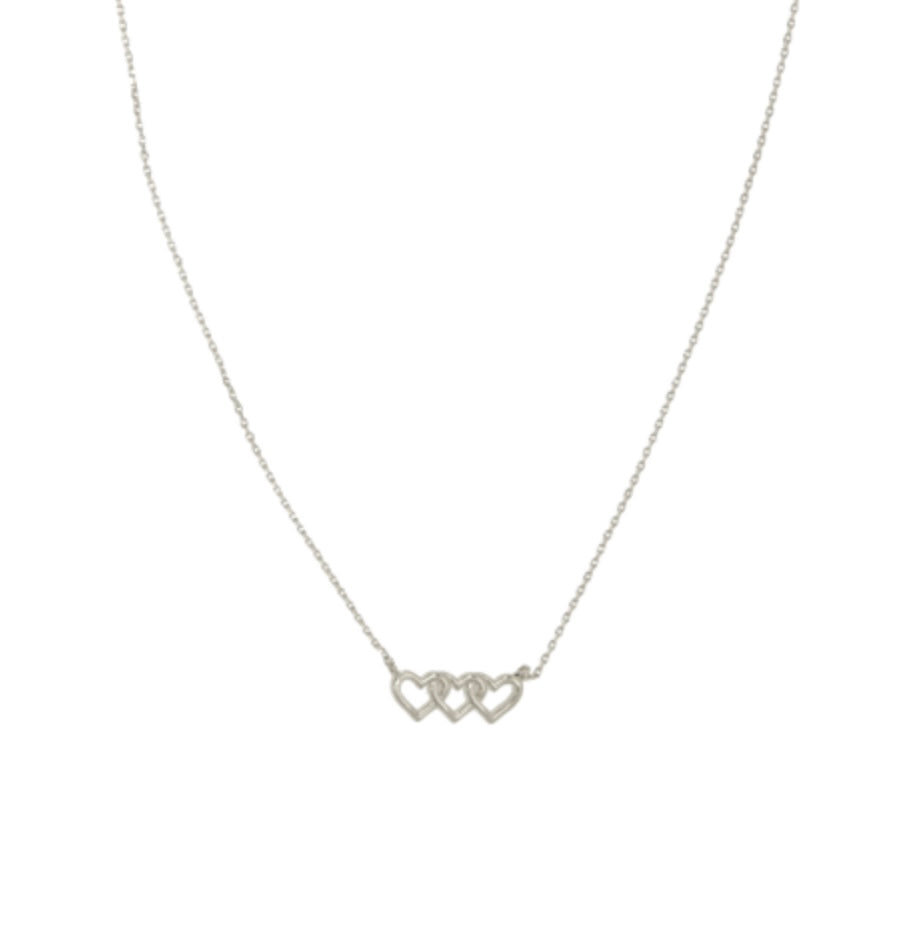 Three Hearts Necklace | Silver