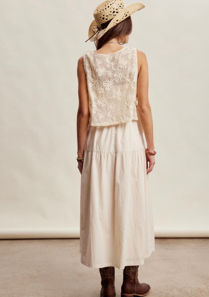 Lana Crochet Vest Maxi Dress