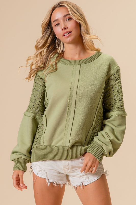 Kaylee French Terry Top | Sage
