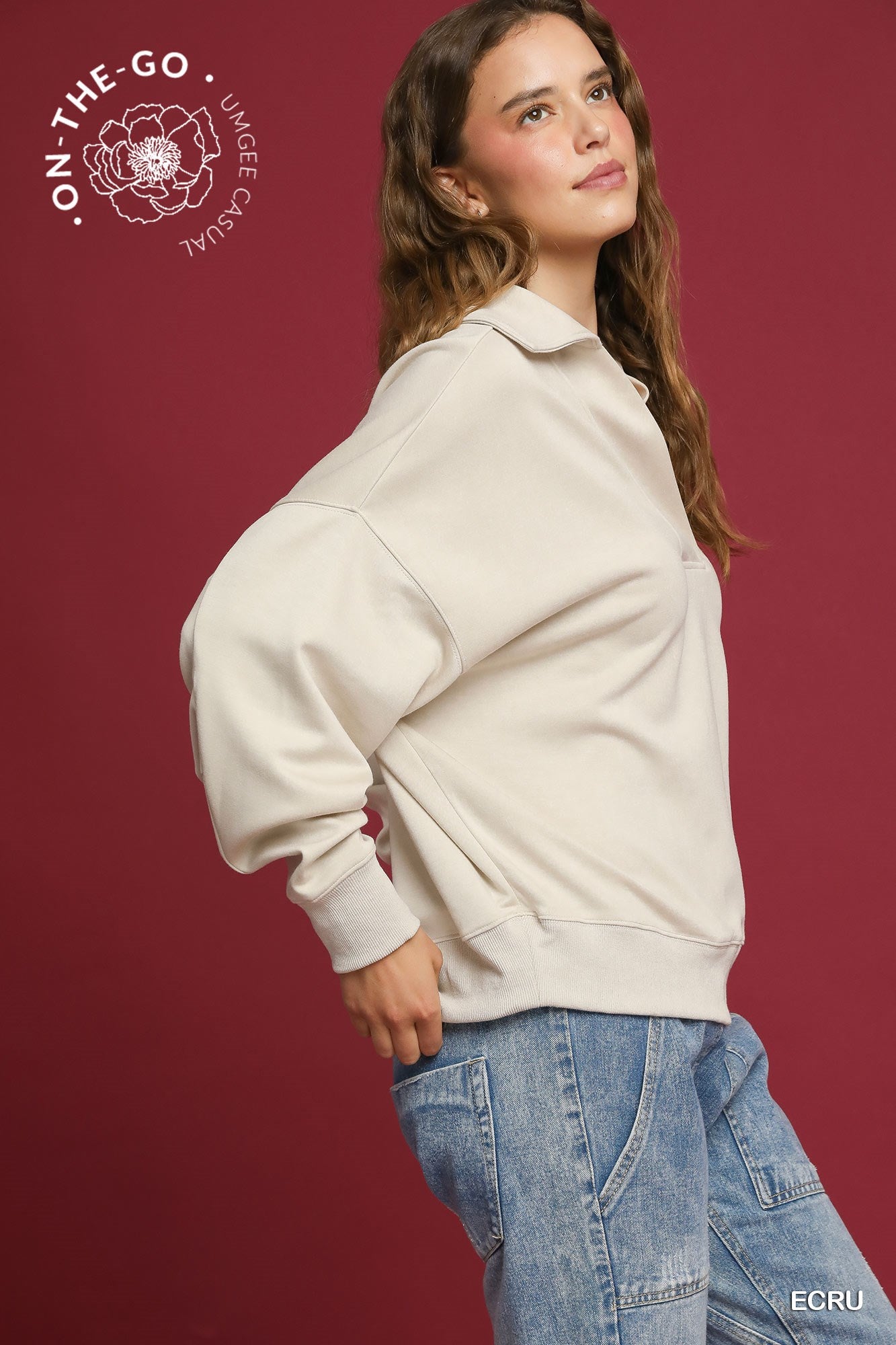Ashley V-Neck Pullover | Beige