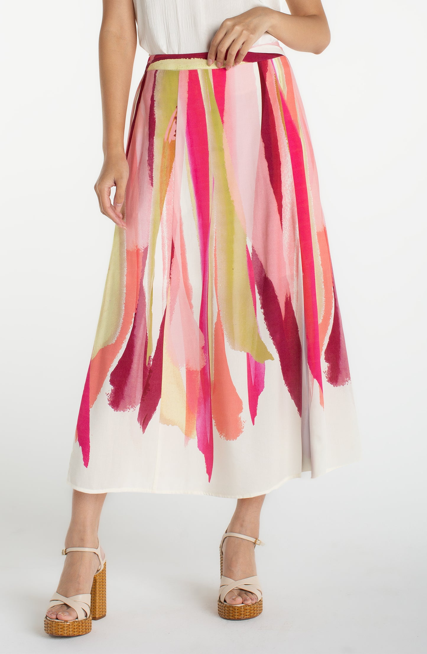 Liverpool Pull On Maxi Skirt | Pink Multi
