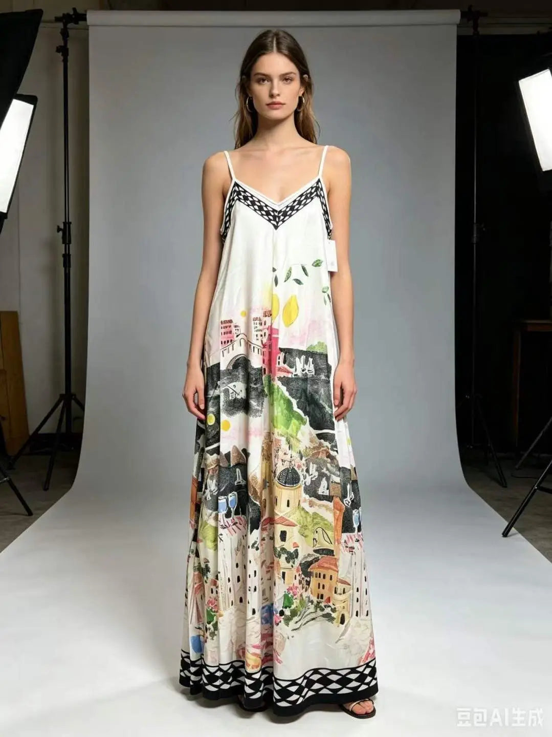 Amalfi Coast Maxi Dress | Black