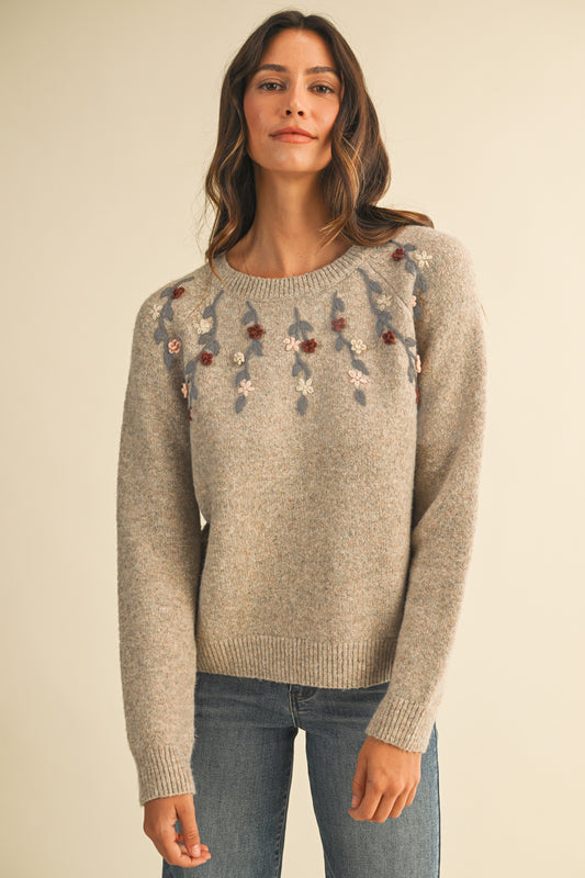 Analia Flower Embroidery Sweater