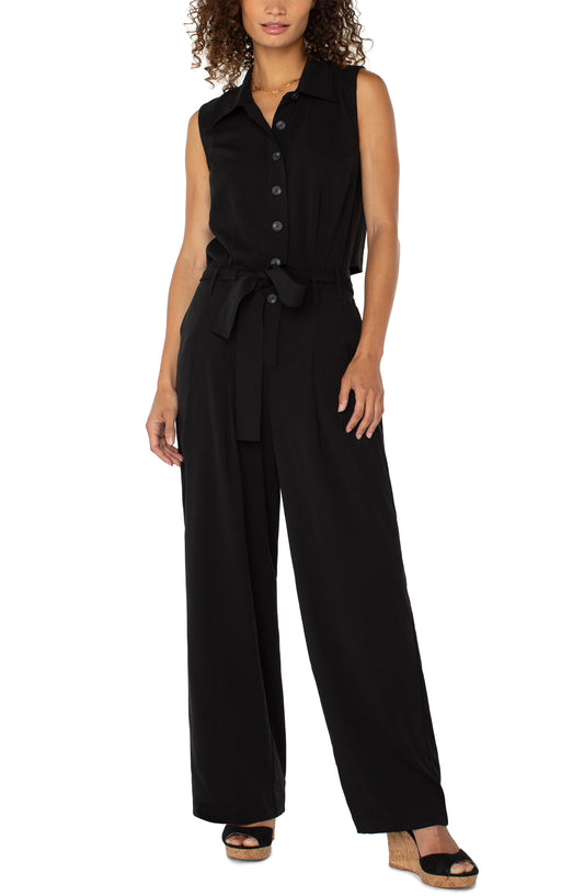 Liverpool Sleeveless Jumpsuit With Wide Leg