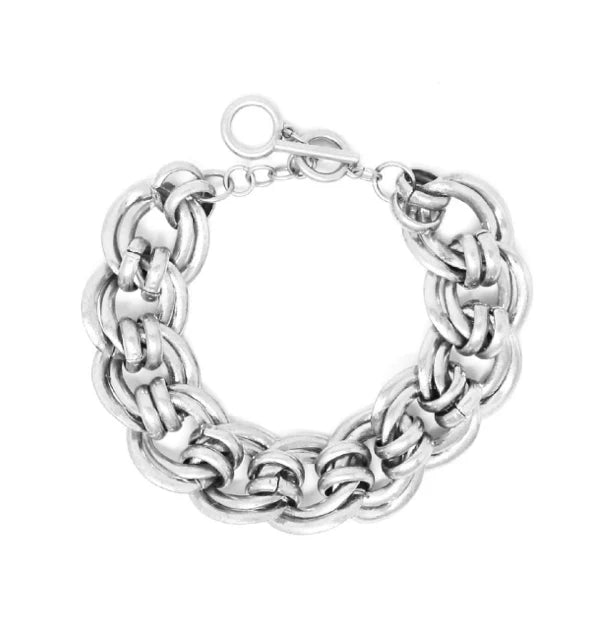 Chain Link Bracelet with Toggle Clasp | Silver 