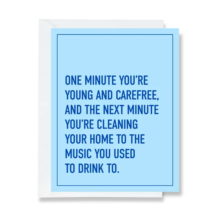 Cleaning To Drinking Music Greeting Card