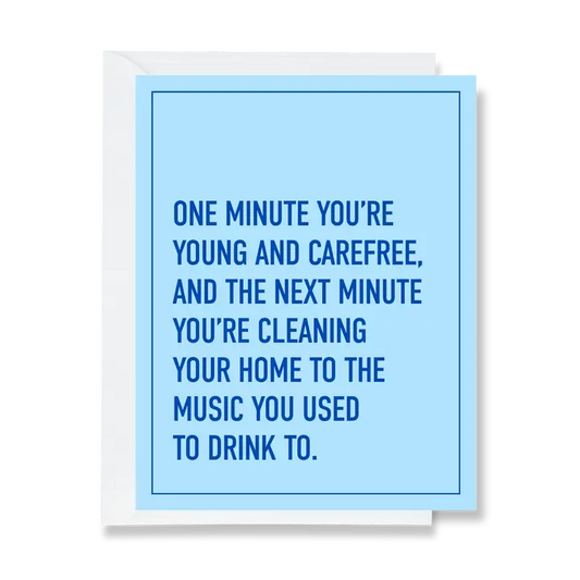 Cleaning To Drinking Music Greeting Card