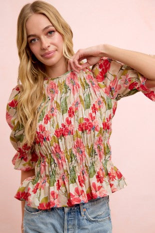Lana Floral Smocked Top
