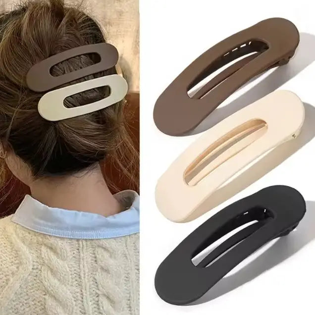 Oval Lay Down Flat Hair Claw Clips