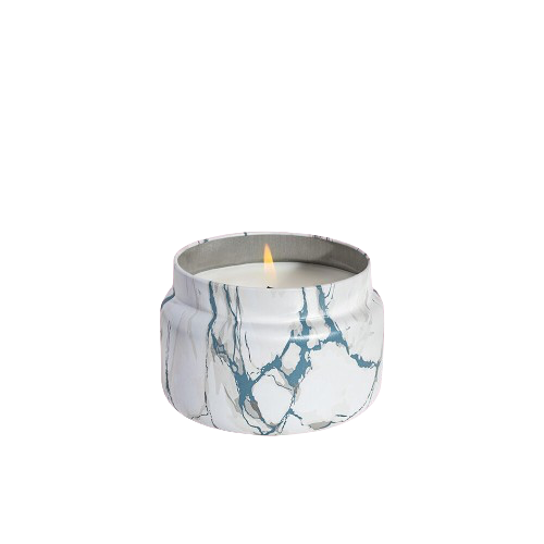 Volcano Marble Printed Travel Tin - Capri Blue Candle