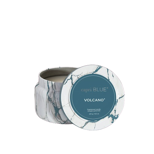 Volcano Marble Printed Travel Tin - Capri Blue Candle