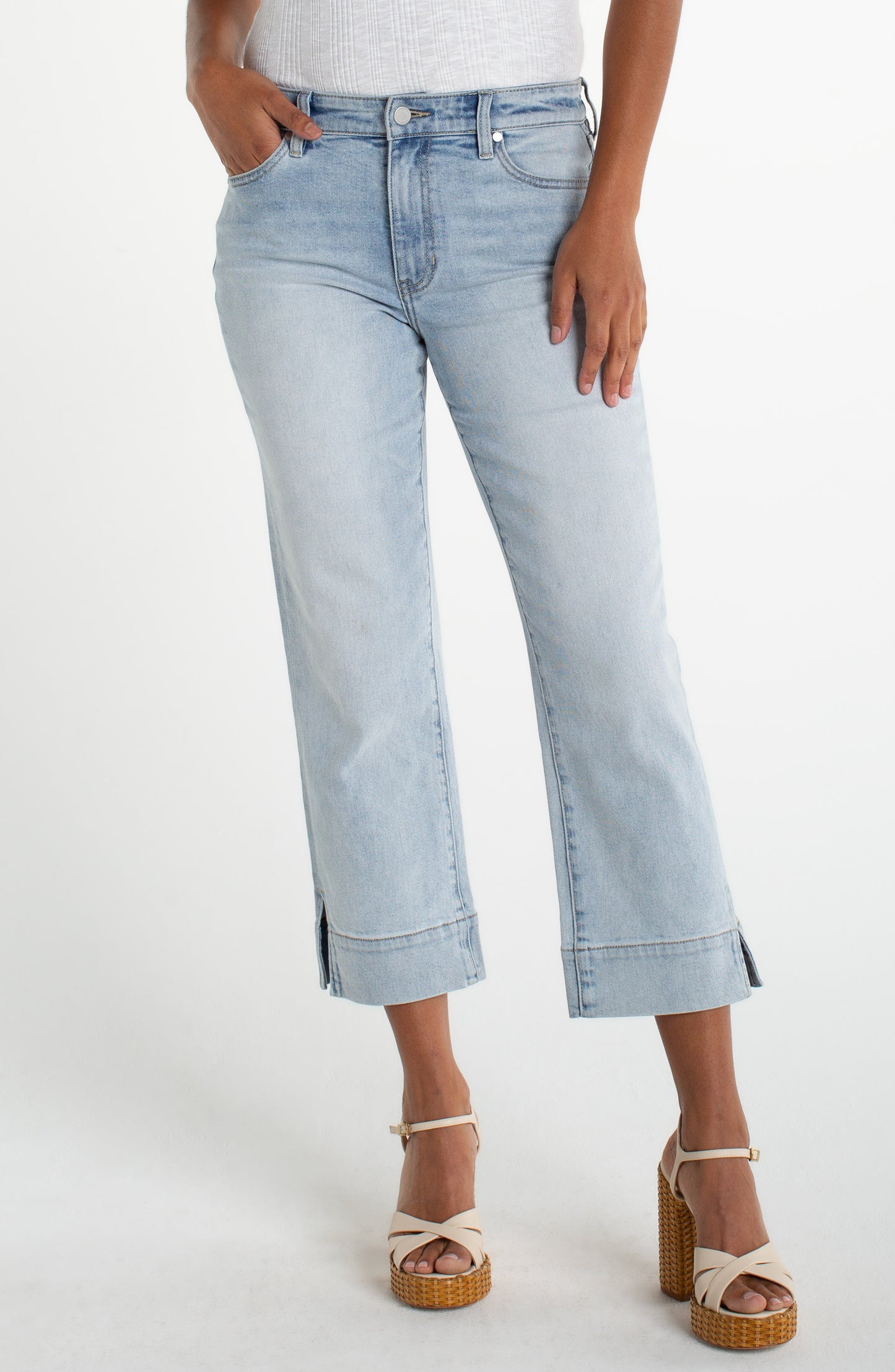 Liverpool Kennedy Crop Straight w/ Slit Detail | Breakwater