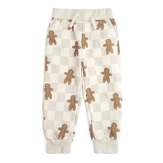 Kids Gingerbread Christmas Checkered Jogger