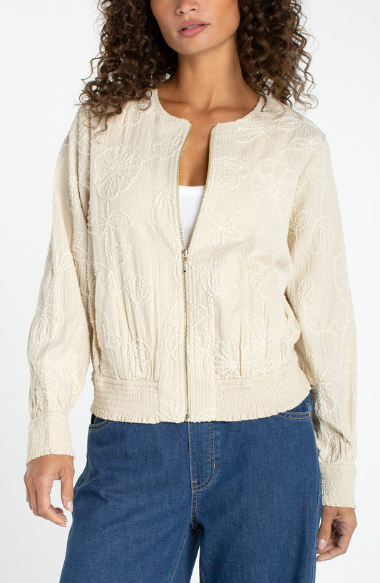 Liverpool Collarless Jacket | Pale Sand
