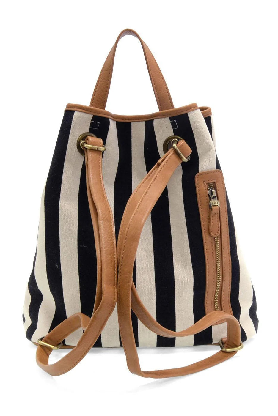 Awning Stripe Backpack Canvas | Black