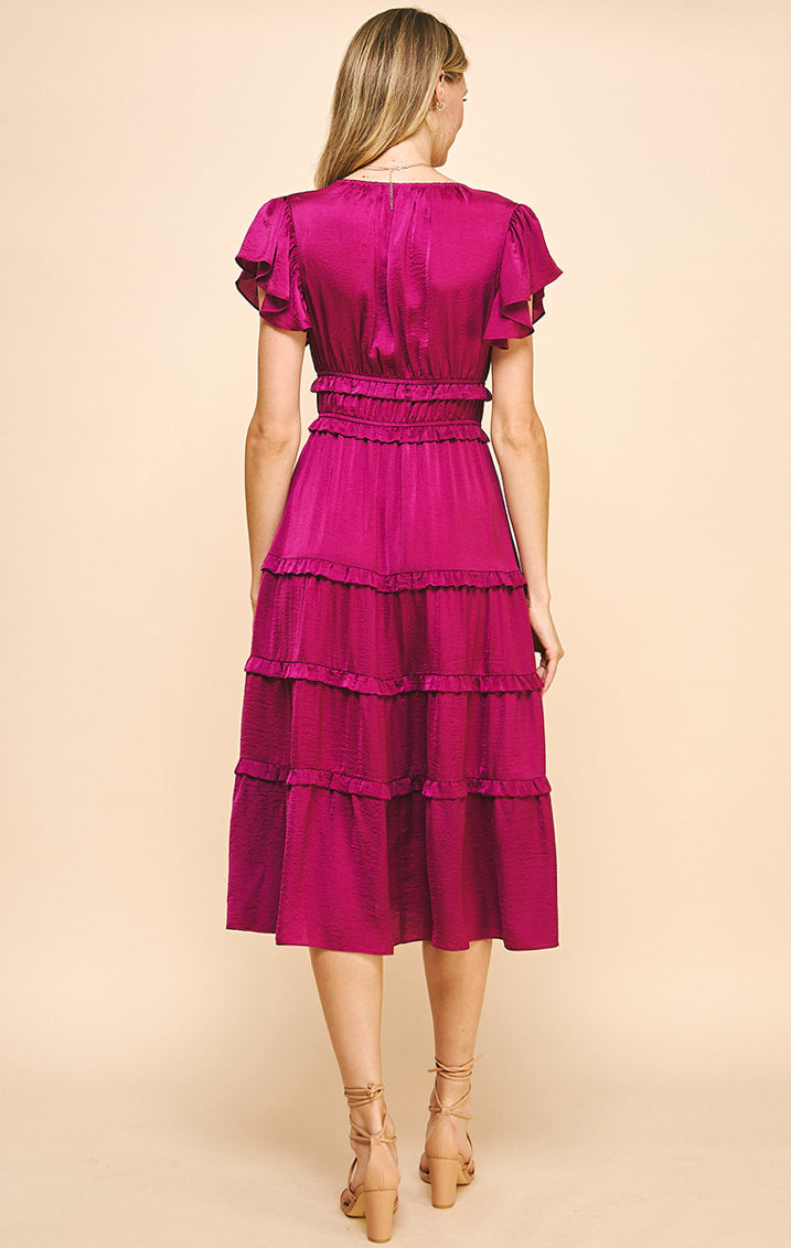 Lillian Midi Dress | Berry