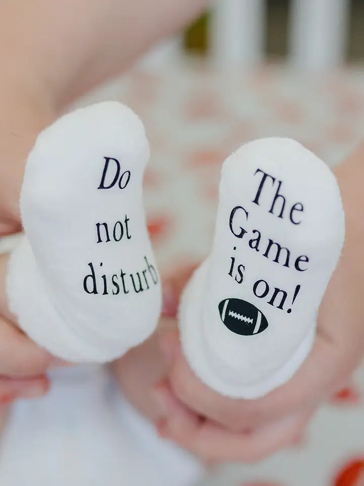 Do Not Disturb the Game Is On Football Baby Socks