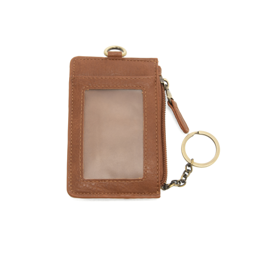 Dolly Small Card Wallet with Keyring | Saddle