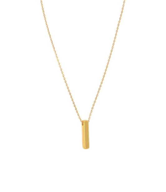 Vertical Bar Pendant Necklace | Gold