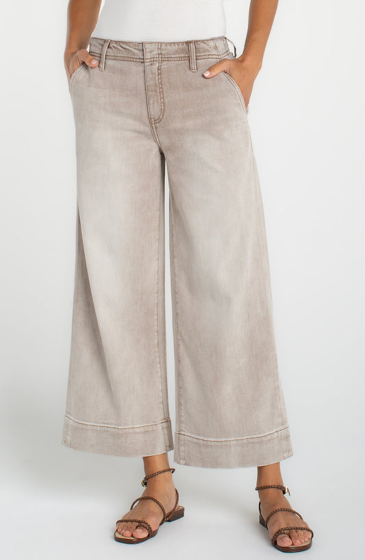 Liverpool Weekender Crop Wide Leg | Antique Khaki