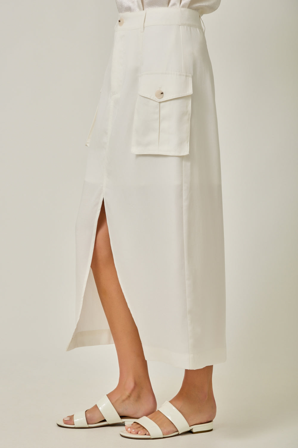 Cindy Silky Utility Cargo Skirt