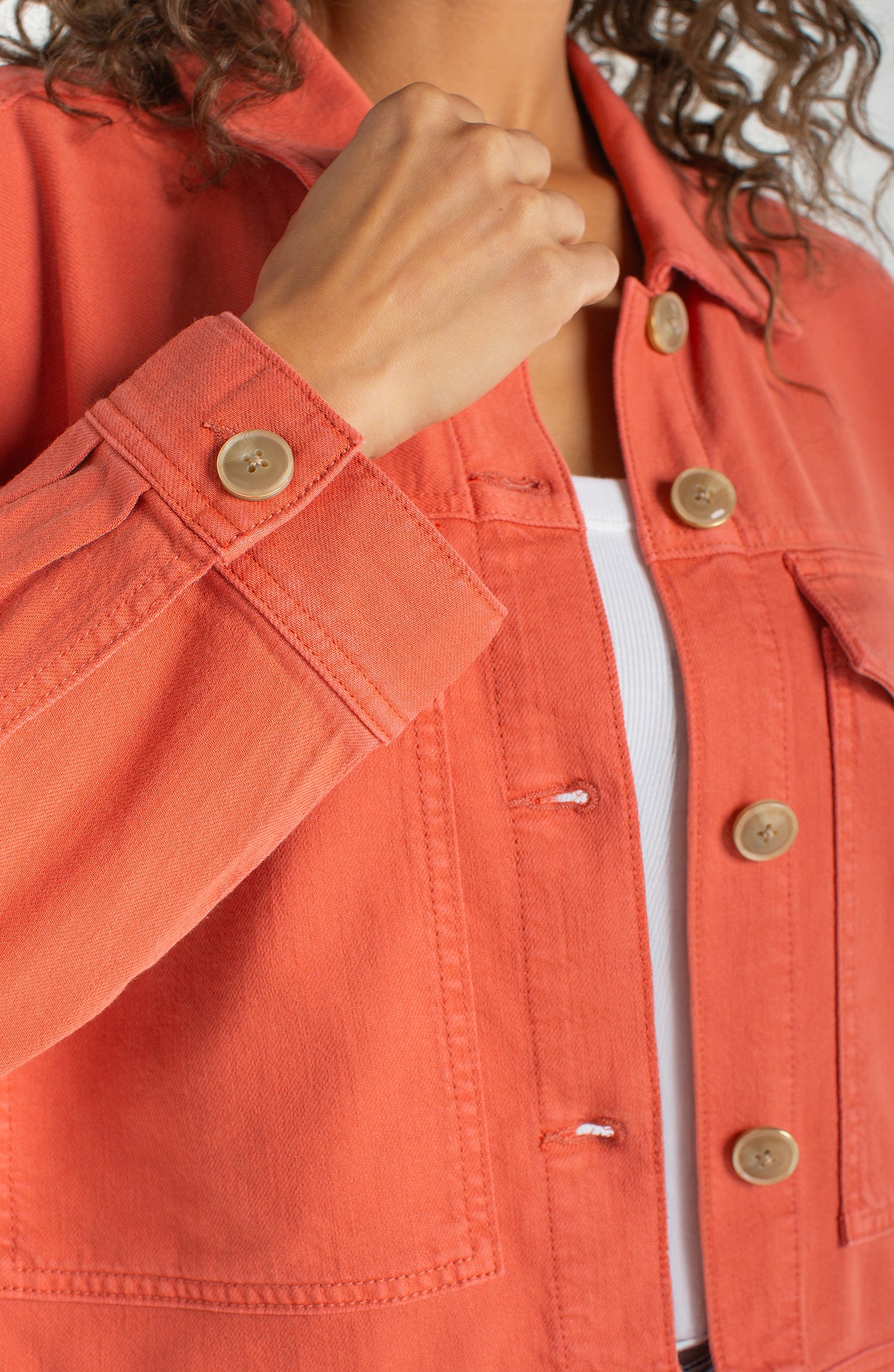 Liverpool Oversized Cropped Denim Jacket | Red Clay