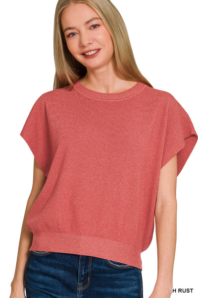 Sadie Dolman Sleeve Sweater | Heather Rust