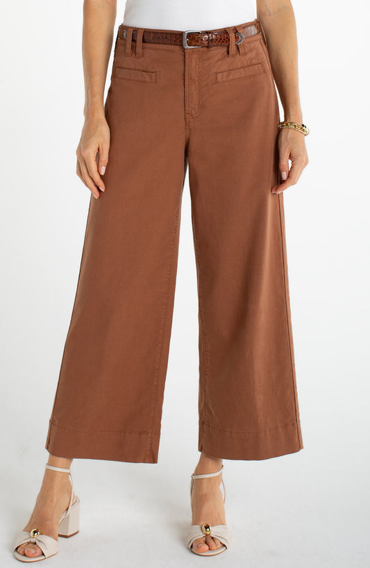 Liverpool High Rise Crop Wide Leg | Mocha Brown