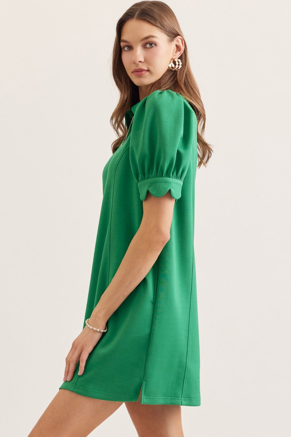 Diana Quarter Zip Dress | Green