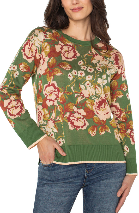 Liverpool Green Multi Floral Sweater
