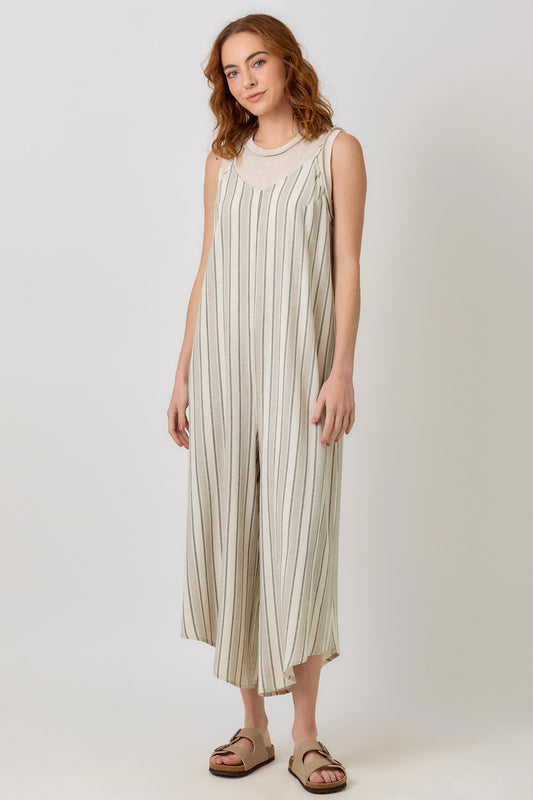 Emery Stripe Sleeveless V-Neck Jumpsuit