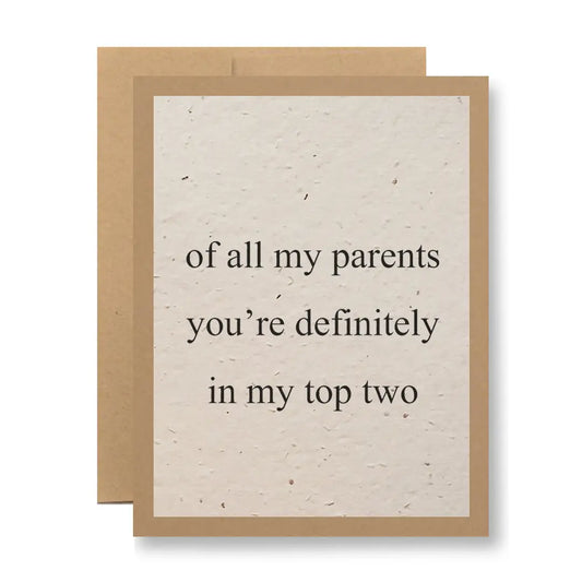 Top Two Parents | Plantable Greeting Card