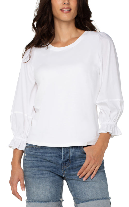 Liverpool 3/4 Blouson Sleeve Top