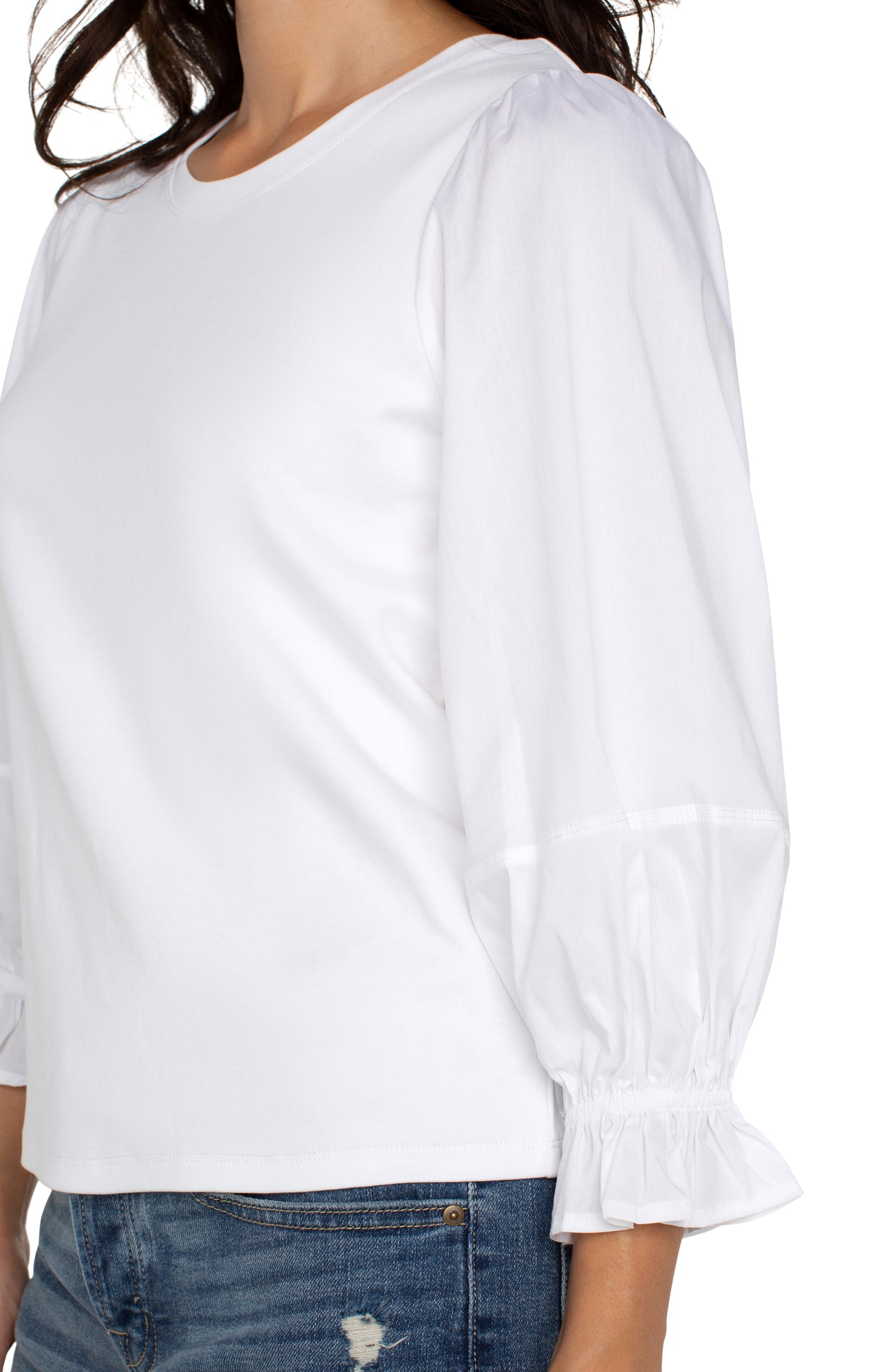Liverpool 3/4 Blouson Sleeve Top