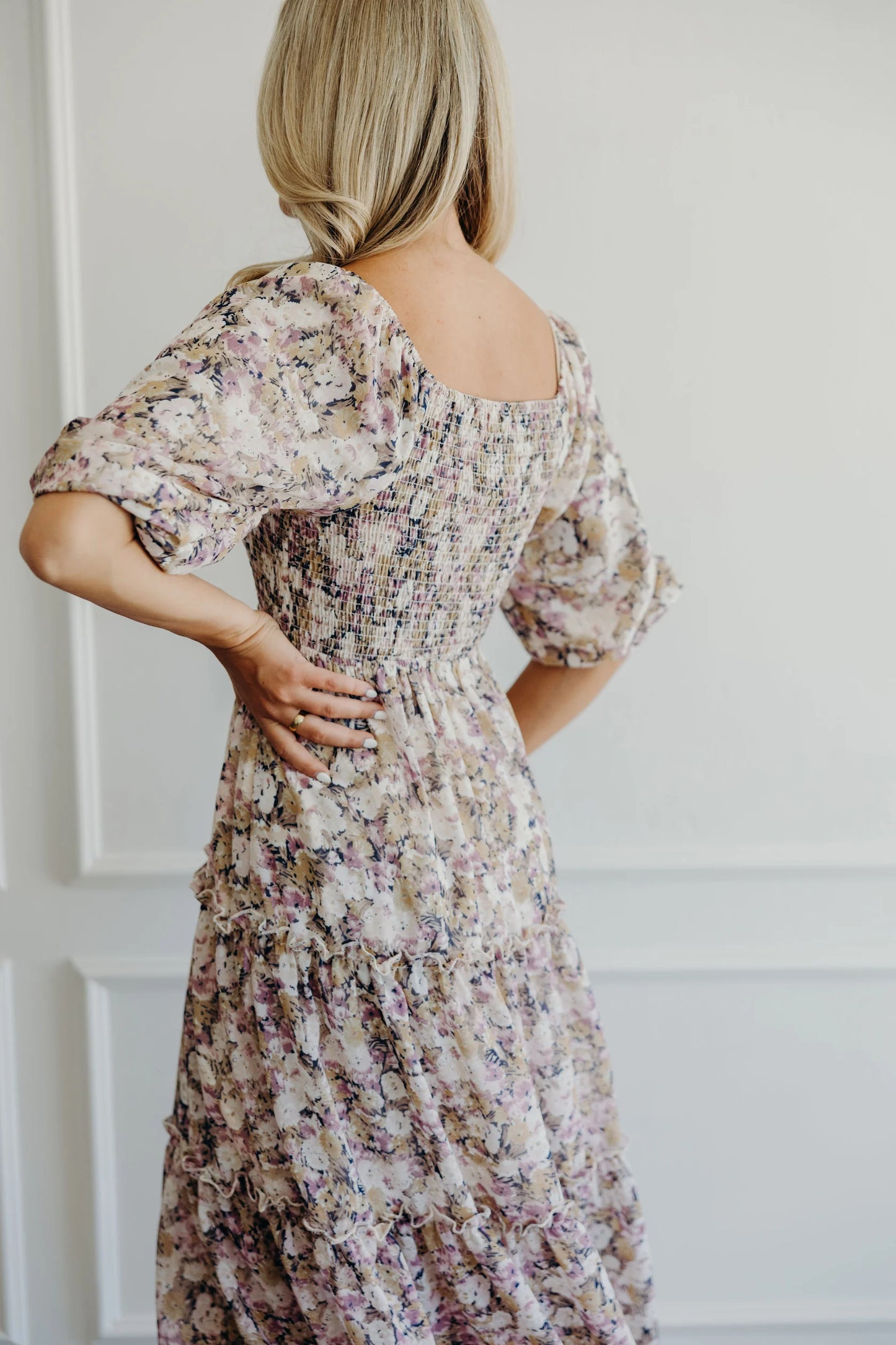 Kai Lavender Lotus Midi Dress