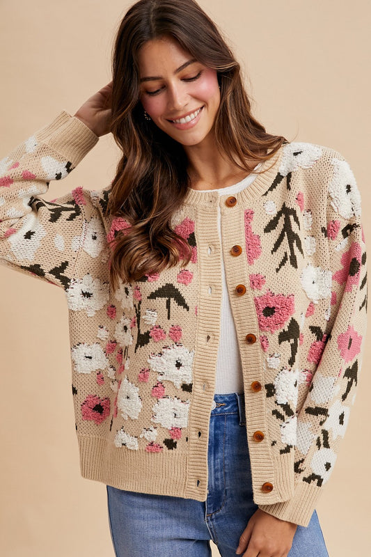 Lilly Flower Pattern Cardigan