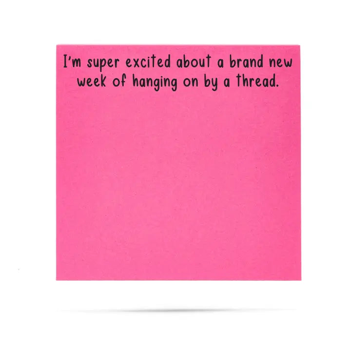Hanging On By A Thread | Funny Sticky Notes