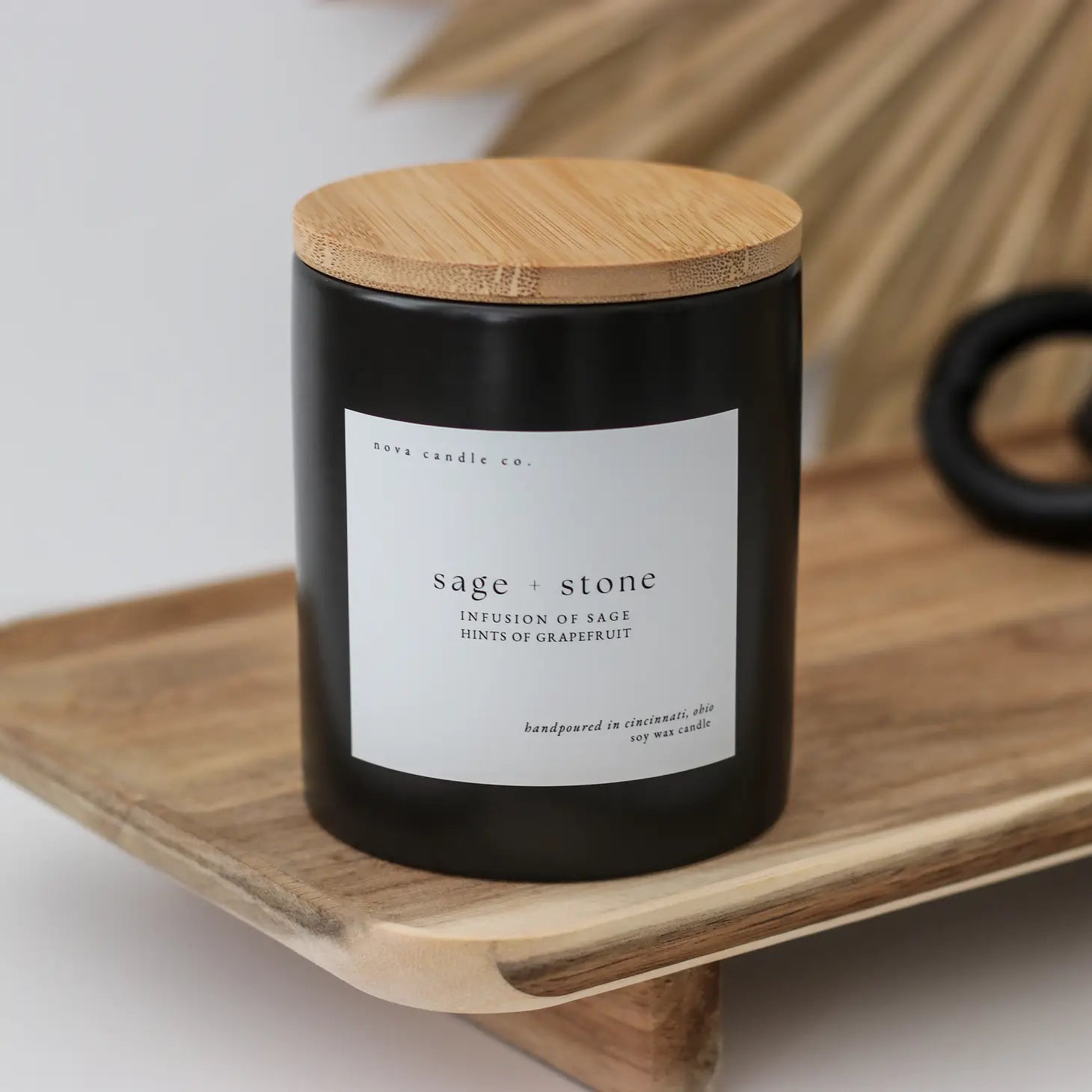 Black Ceramic Tumbler Candles | Sage + Stone