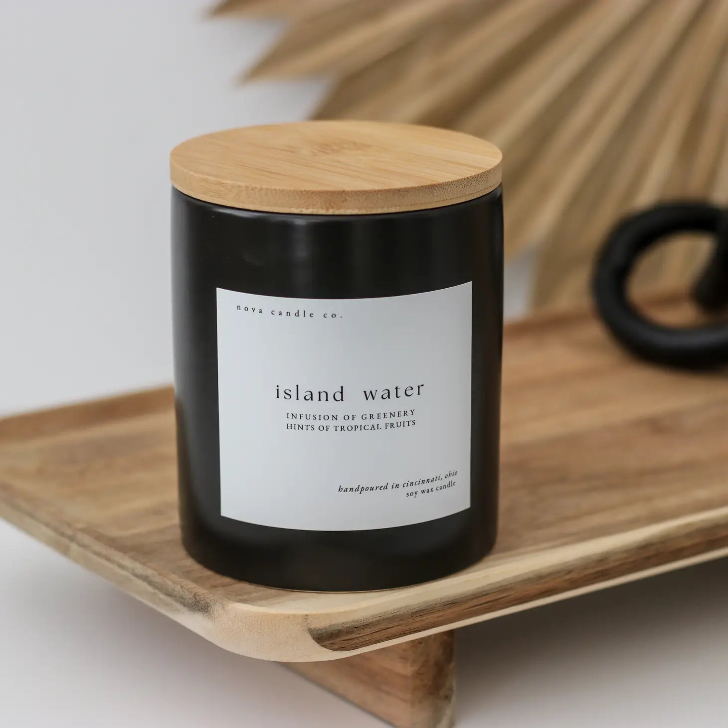 Black Ceramic Tumbler Candles | Island Water