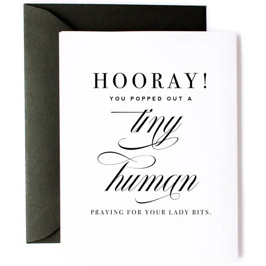 Tiny Human and Lady Bits New Baby Greeting Card