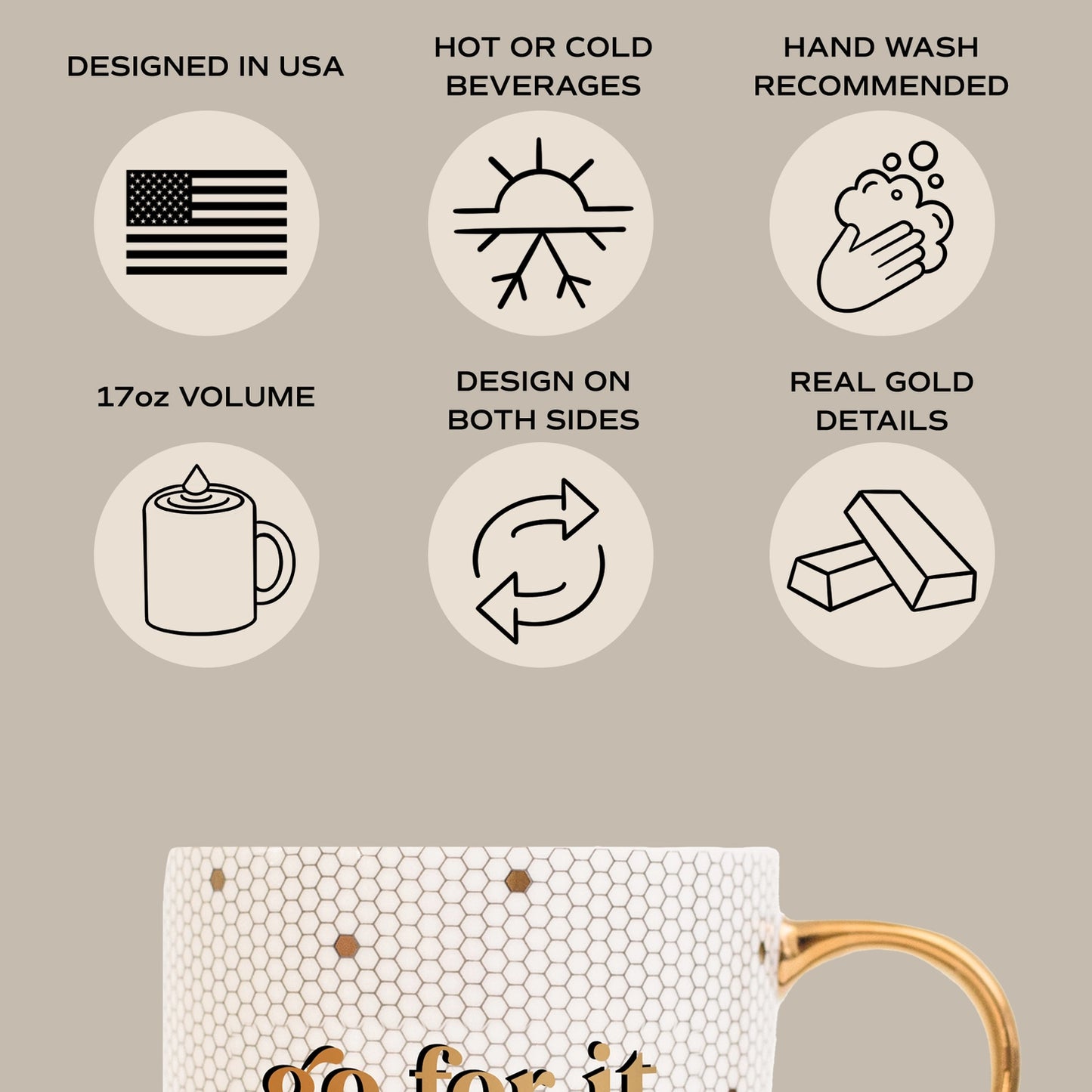 Gold Tile Coffee Mug